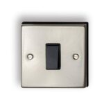 Switch 1 gang 2 way Satin Silver w/black