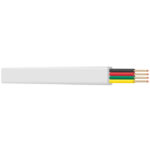 Telephone cable flat 4 core white