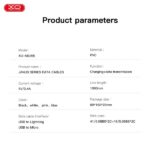 USB Charger A to lightning 1m blue XO - Image 4