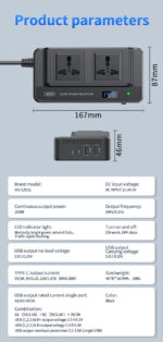 Car power inverter and multi-charging station 200w - Image 8
