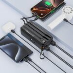 Power Bank 30,000mAh with Built-in USB-A, USB-C, Micro USB & Lightning Cables - Image 3