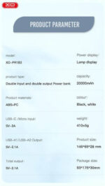 Power Bank 20,000mAh with Dual USB-A Ports – White - Image 3