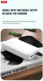 Power Bank 20,000mAh with Dual USB-A Ports – White - Image 4